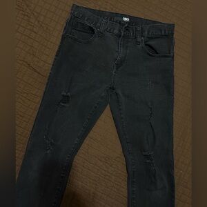 GUESS- Skinny Fit Black Ripped Jeans